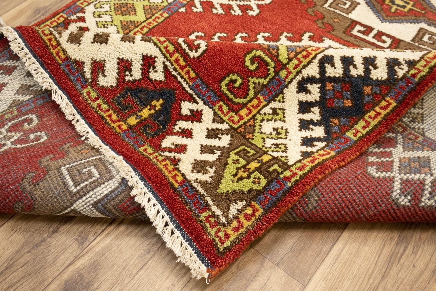 Handmade Kazak Oriental Rug Geometric Tribal Style Wool Carpet Pakistan 4×6 Ft