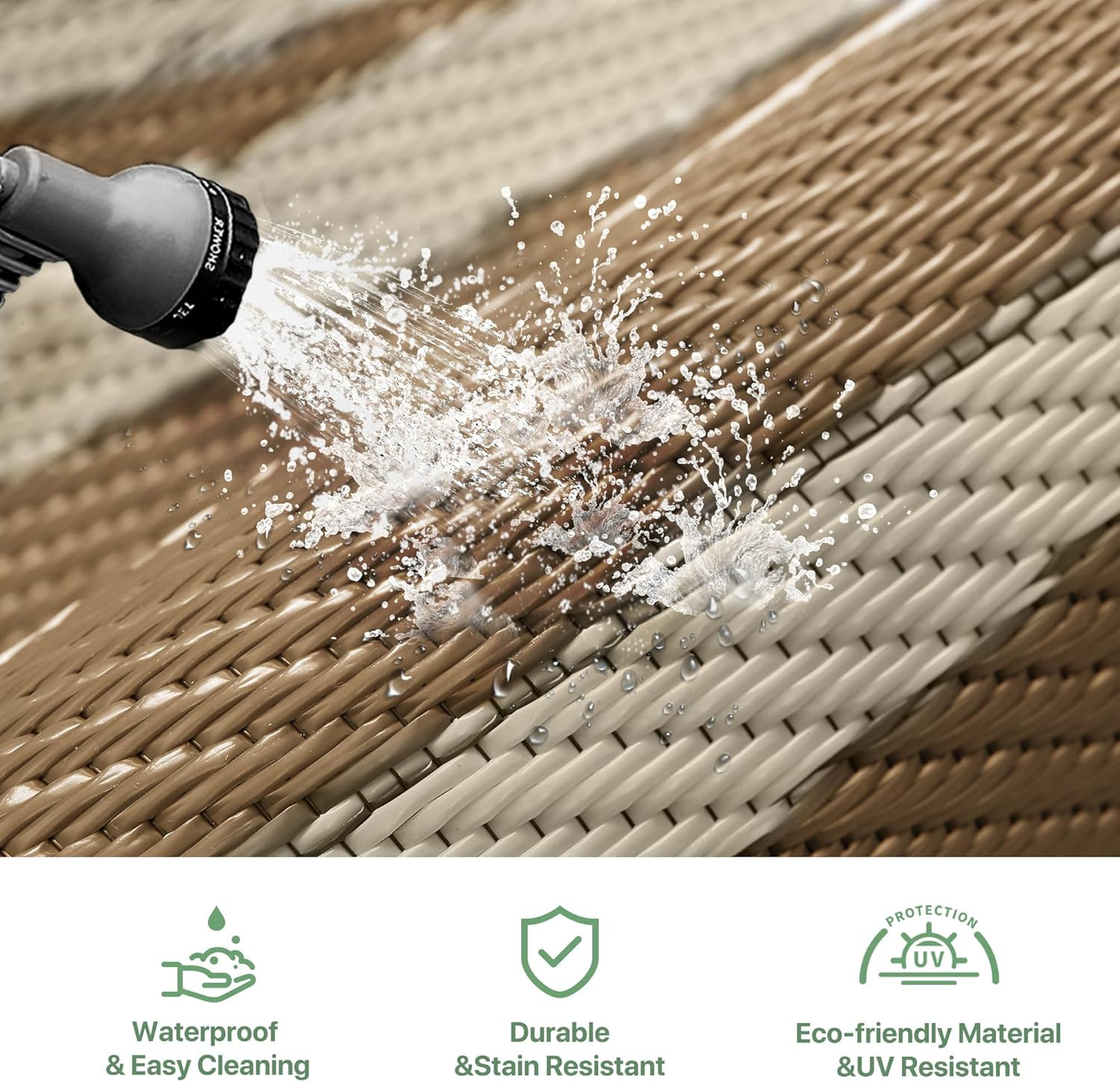 Outdoor Rug 5’X8′ Waterproof for Patio Decor, Reversible Outdoor Plastic Straw R