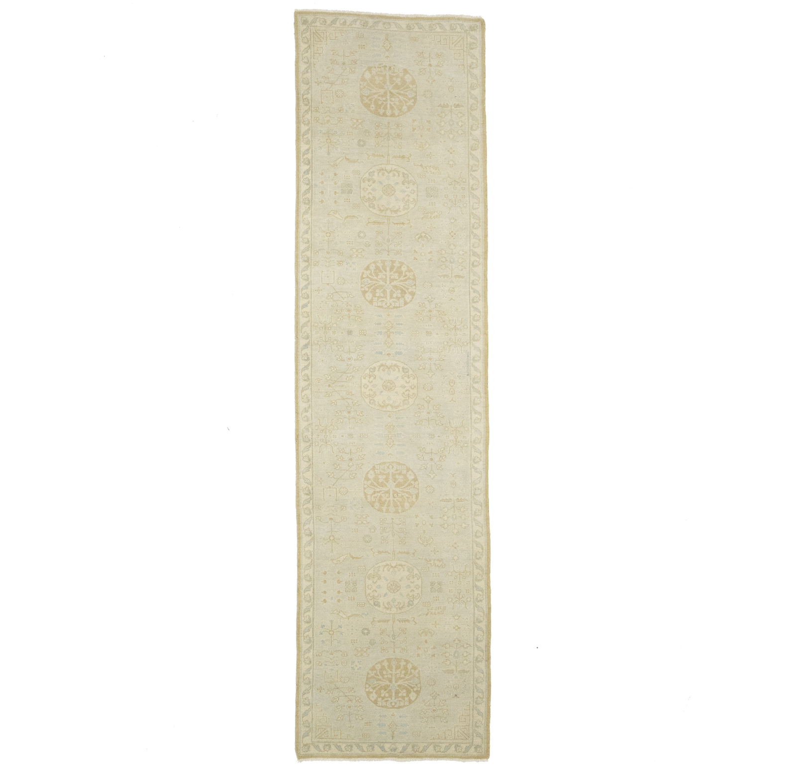 Handmade Turkish Oriental Runner Rug Floral Design Hallway Carpet 3X11’5 ft