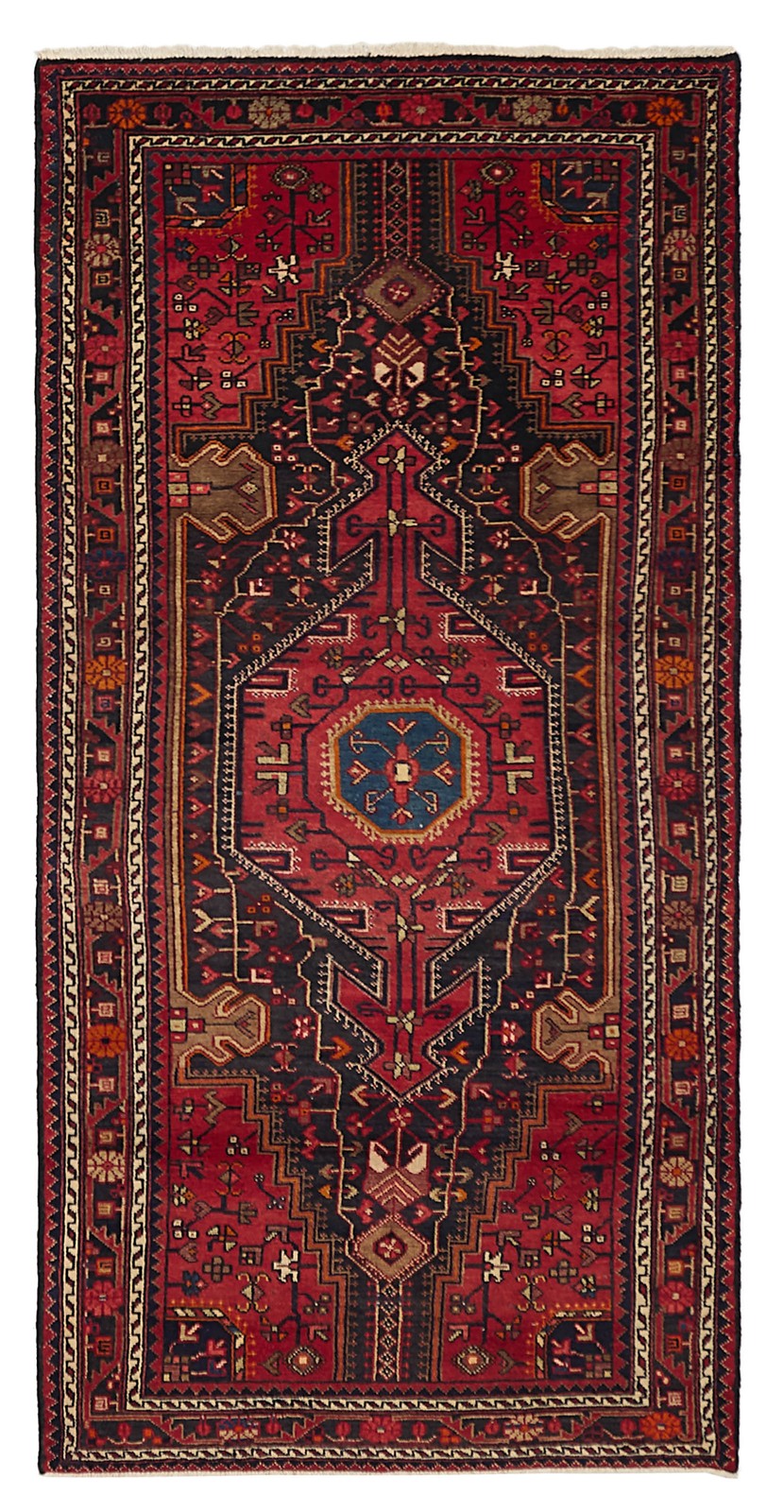 Vintage Hand-Knotted Area Rug 4’4″ x 8’11” Traditional Oriental Wool Carpet