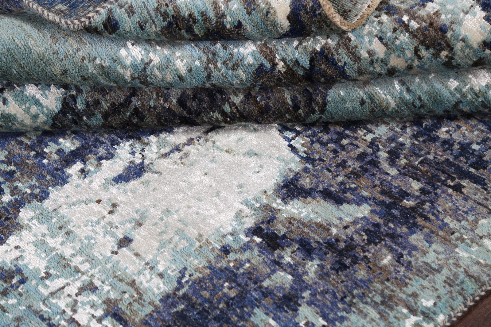 Artistic Modern Abstract Oriental Area Rug Wool/ Silk Hand-made Carpet 5×7
