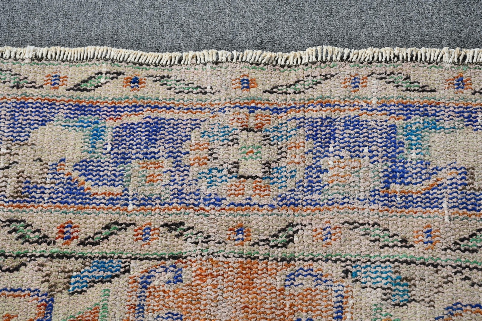 Turkish Vintage Rug 6,2×9,4 ft, Orange Oriental Wool Rug