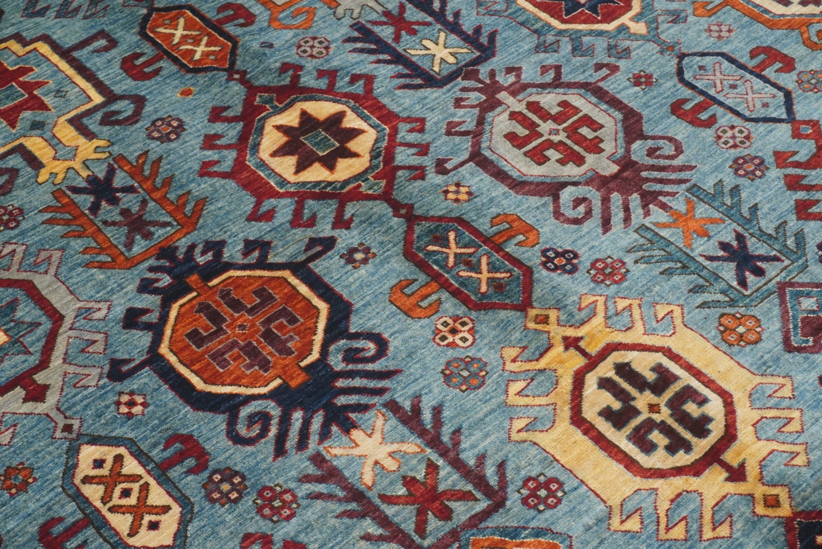 5×7 ft Blue Oushak Afghan Hand Knotted Wool Area Rug
