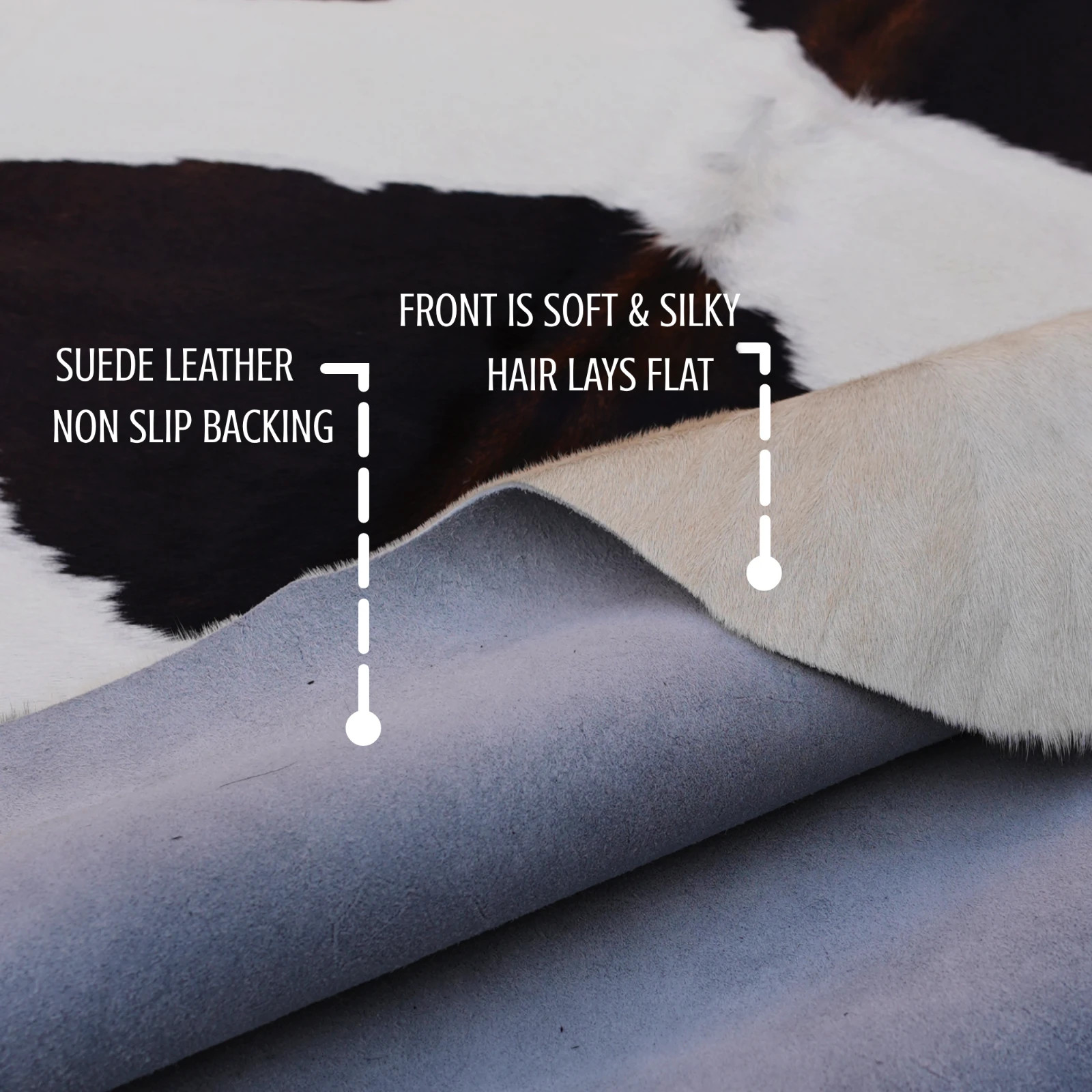 Real Grey salt and pepper Cowhide Rug – 5′-3″ x 5′-7″