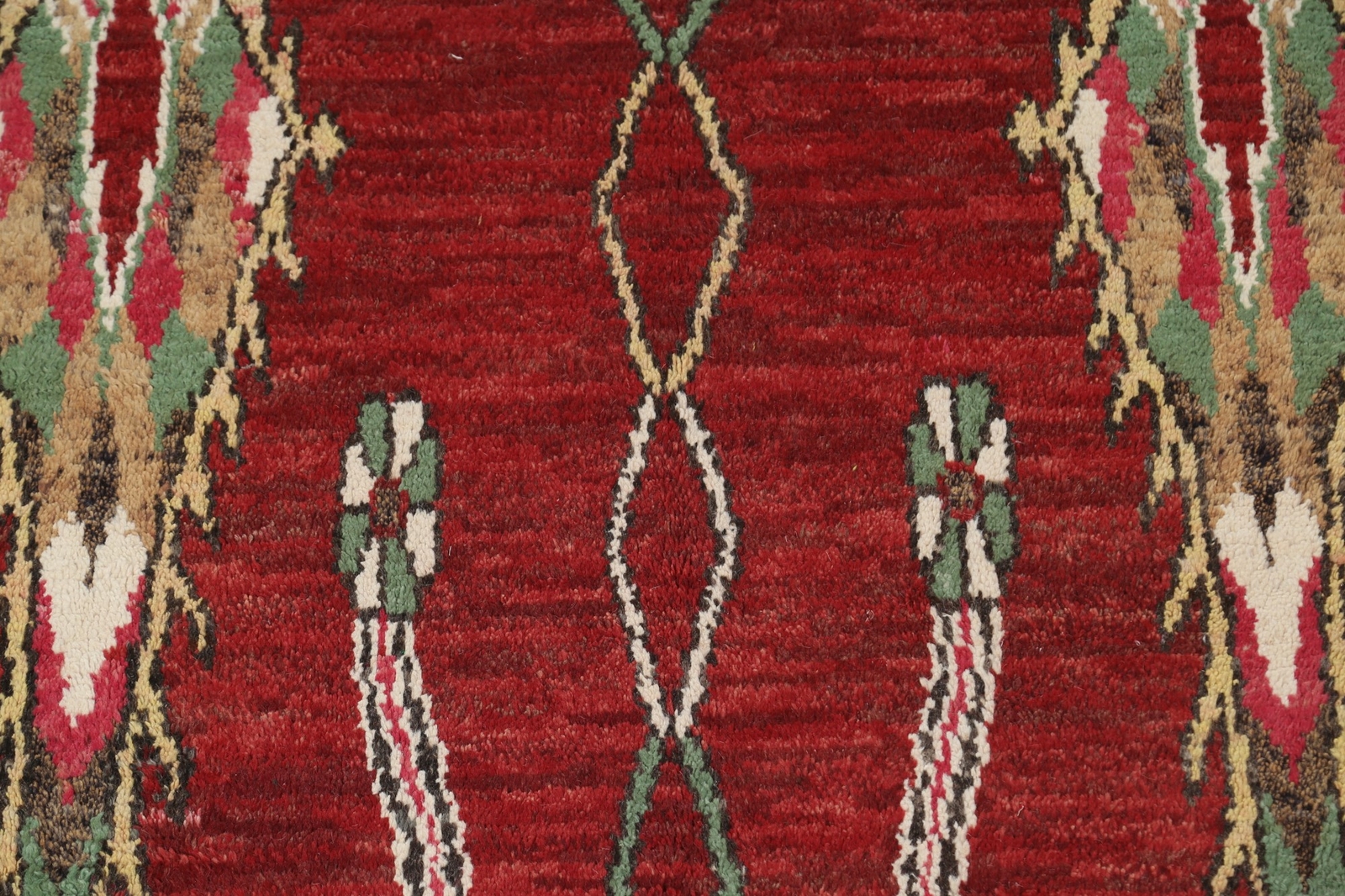 Thick-Plush Modern Moroccan Berber Geometric Area Rug Wool Tribal Handmade 7×11