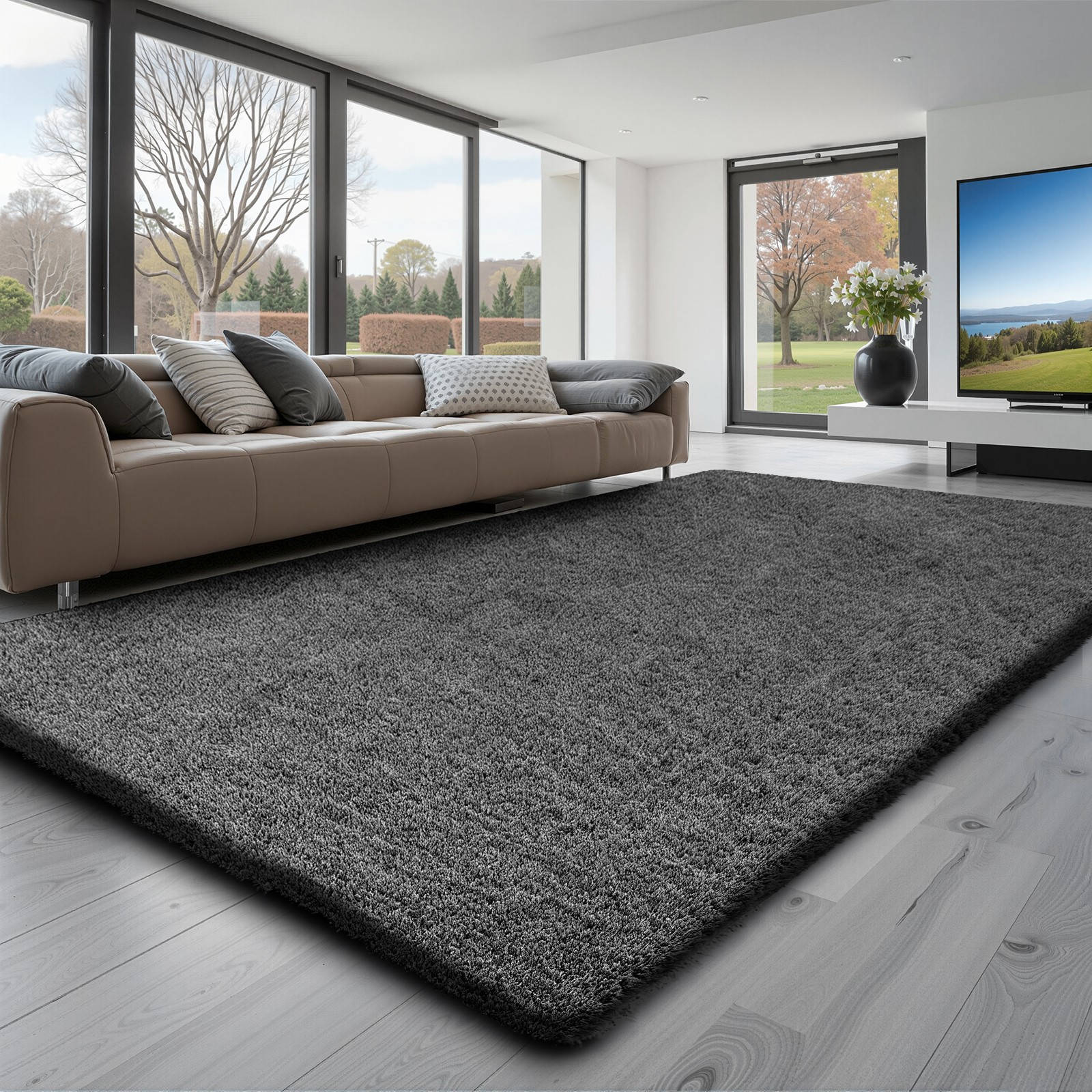 VEVOR Indoor Plush Area Rug 5 x 8 ft Modern Plush Carpet for Living Room Bedroom