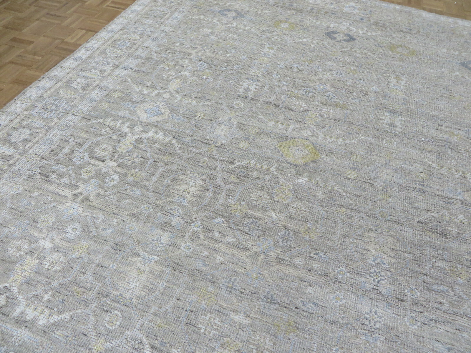 9’10 x 15’1 Hand Knotted Gray Wool & Silk Oushak Oriental Rug G12087