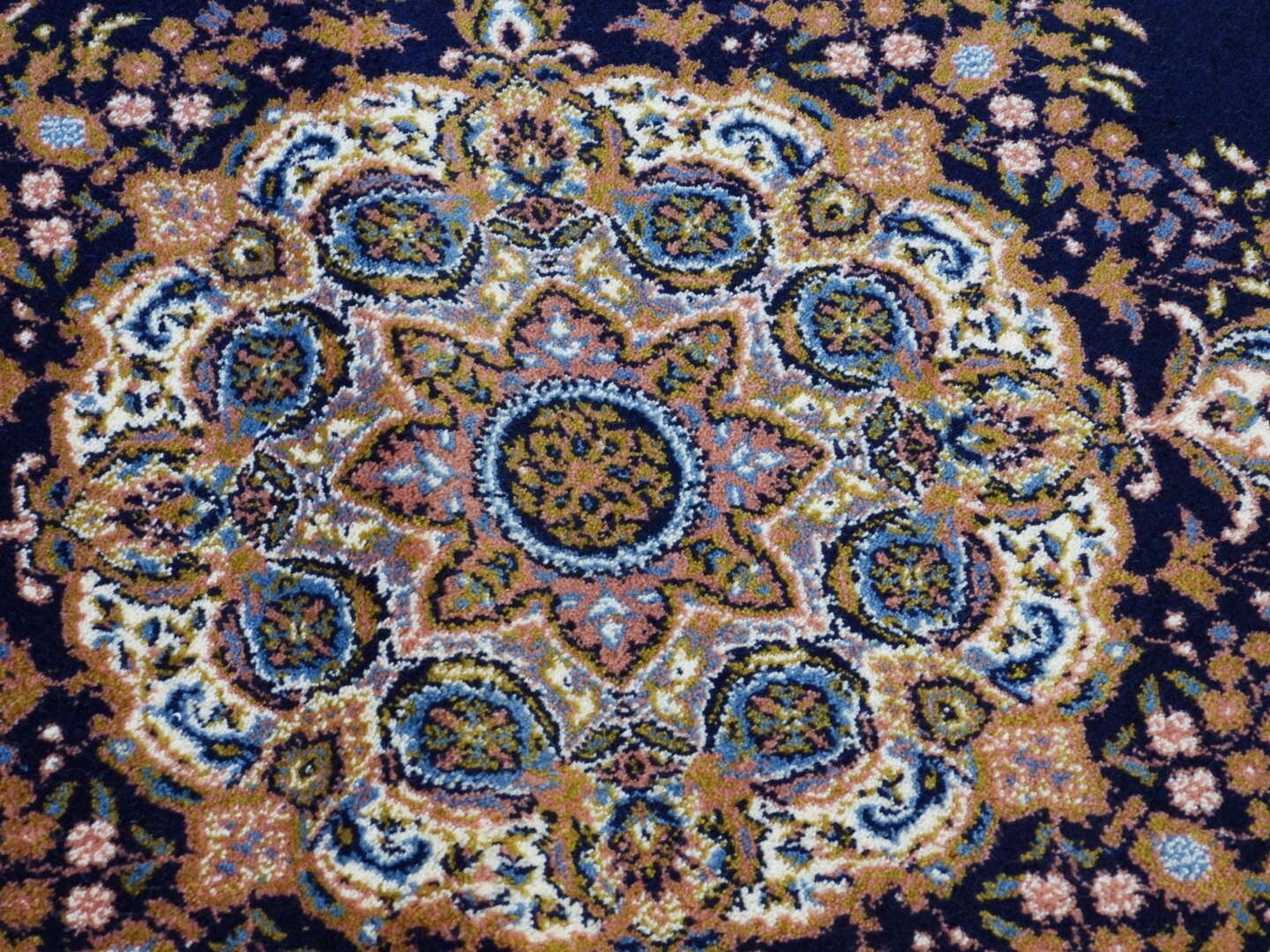 Navy Blue Turkish Oriental Machinemade Rug 100×200 Cm