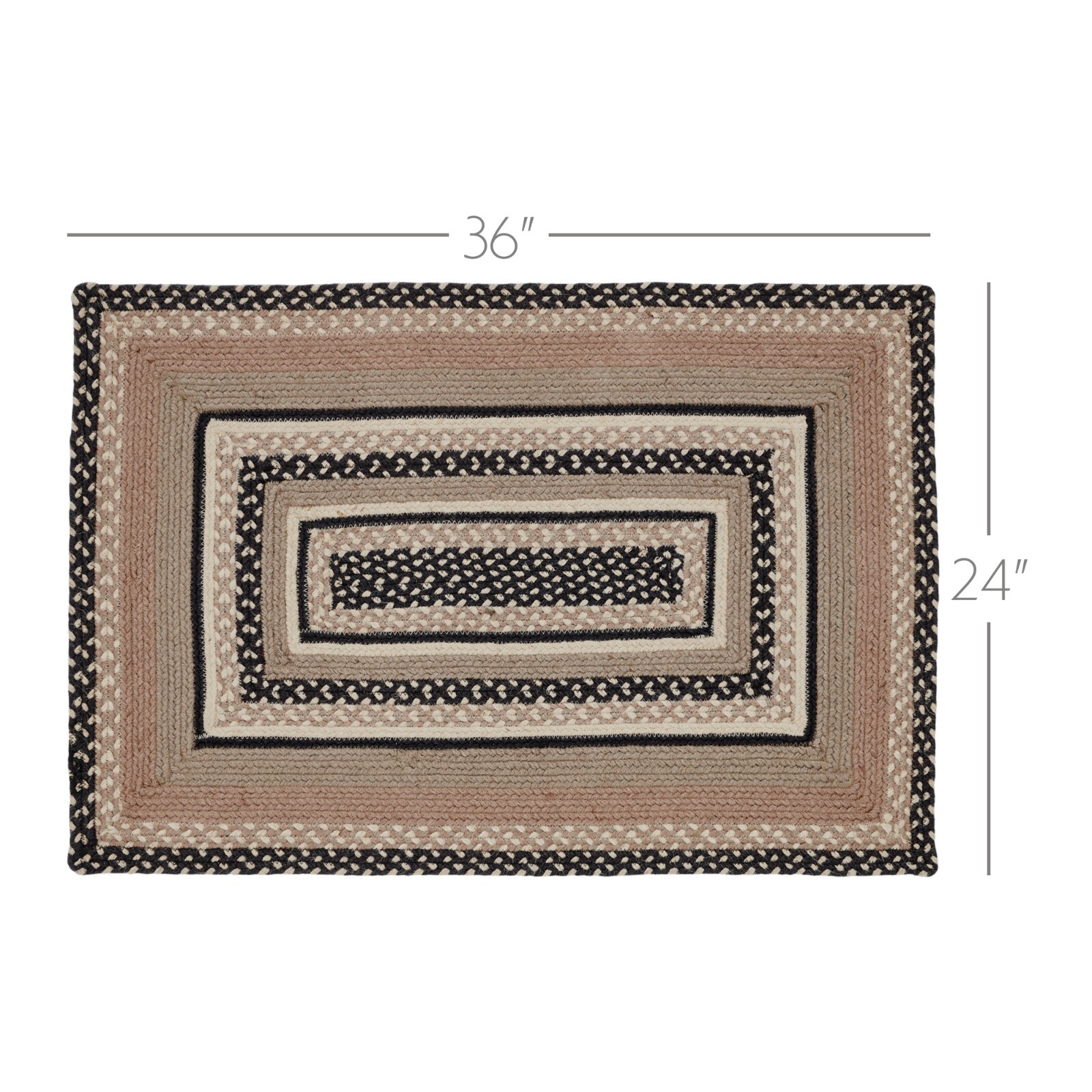 Sawyer Mill Charcoal Creme JUTE RUG Rectangle w/ Pad 24×36 Grey Taupe