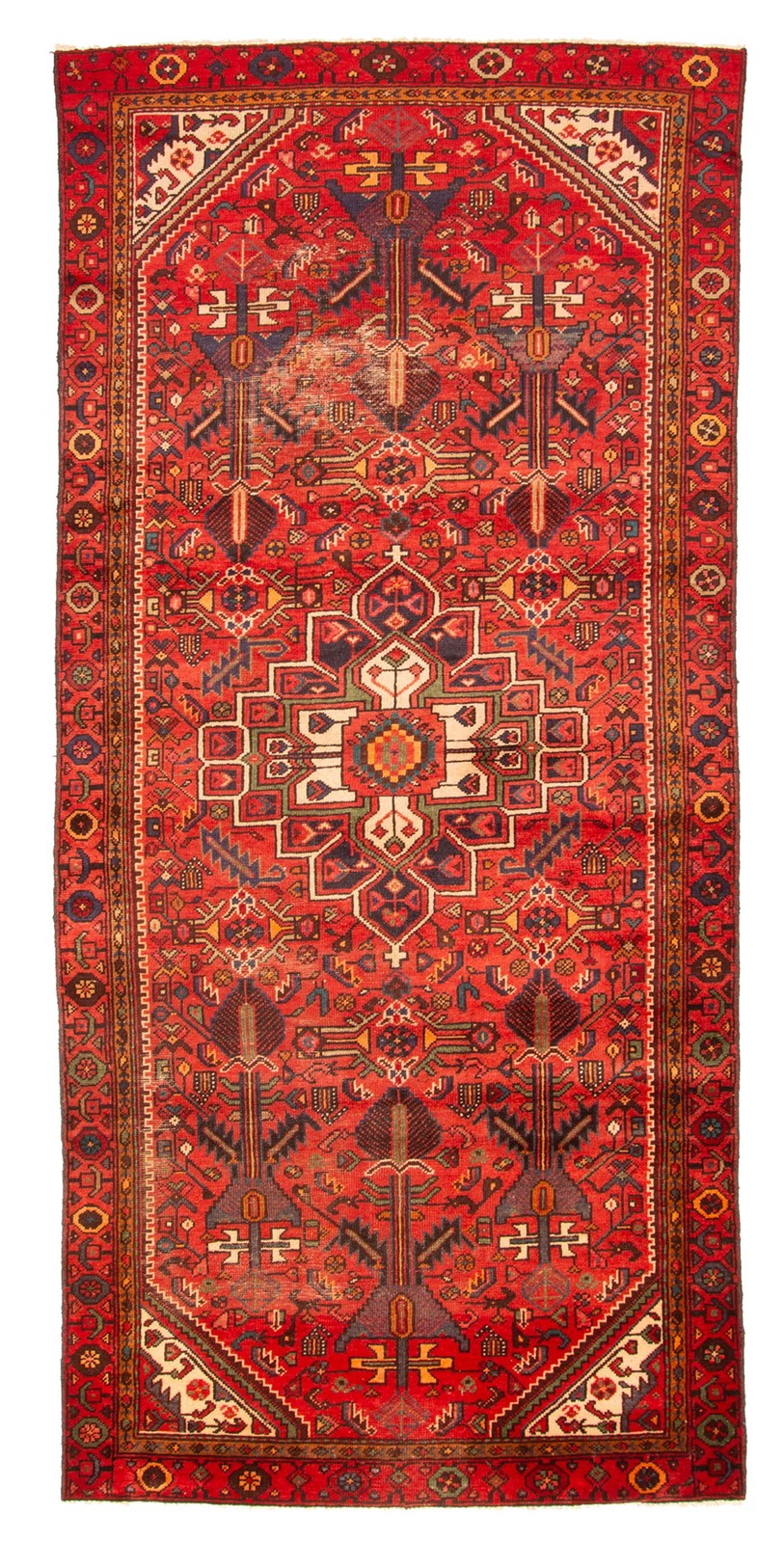 4’4″ x 9’5″ Vintage Hand-knotted Runner Rug Traditional Oriental Wool Carpet