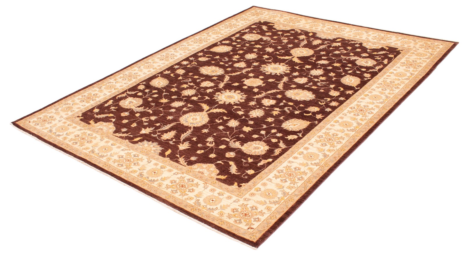 Traditional Dark Brown Hand-knotted Oriental Carpet 8’10” x 11’9″ Wool Area Rug