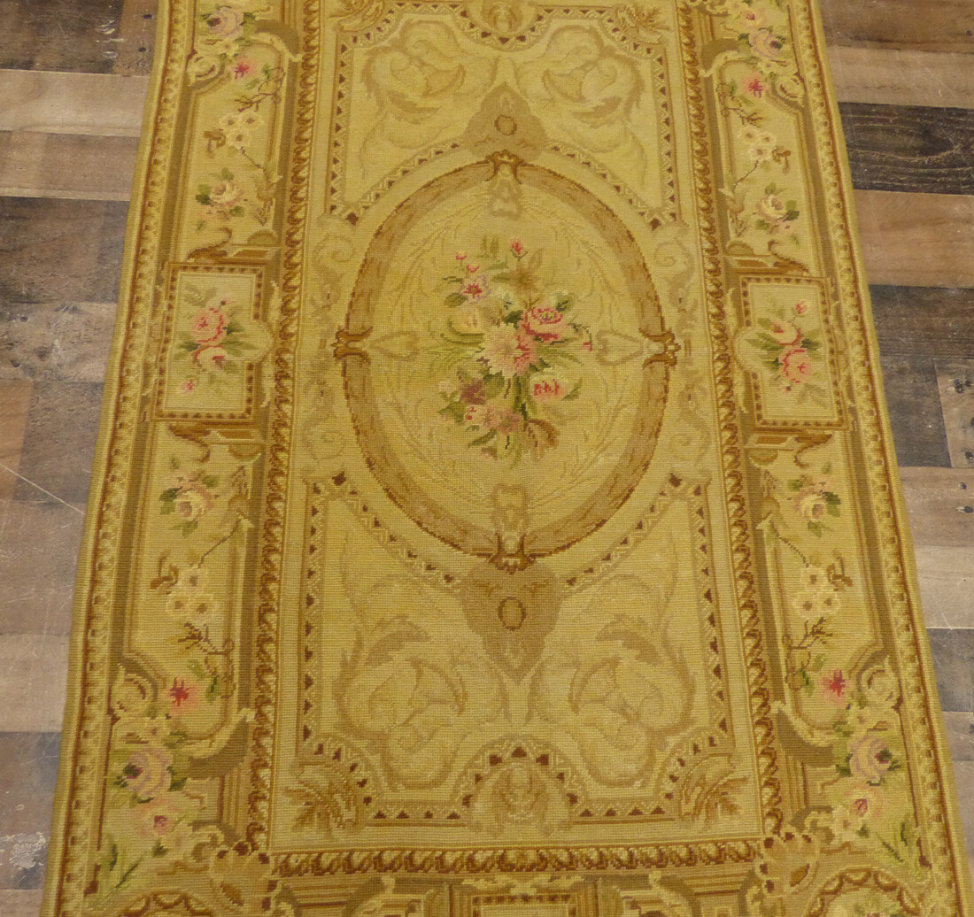 3’x5′ Stunning French Aubusson DESIGN hand knotted wool Needlepoint Chic rug