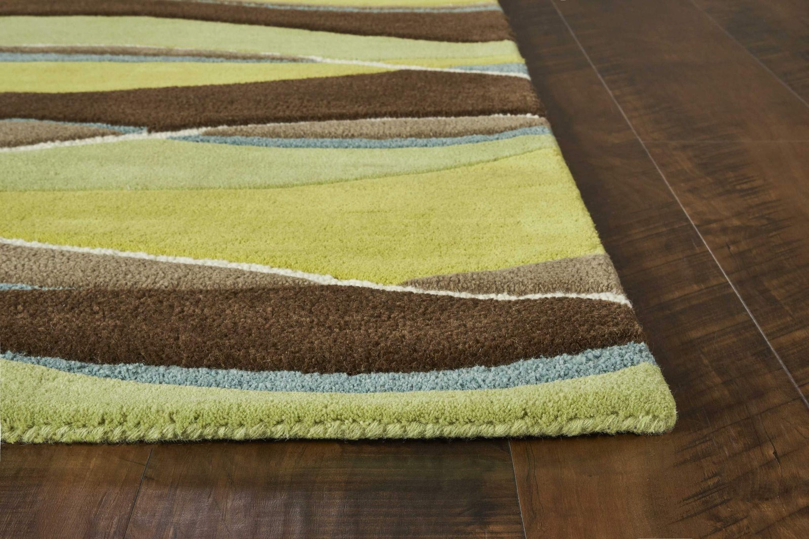 3′ X 5′ Lime And Mocha Wool Handmade Area Rug