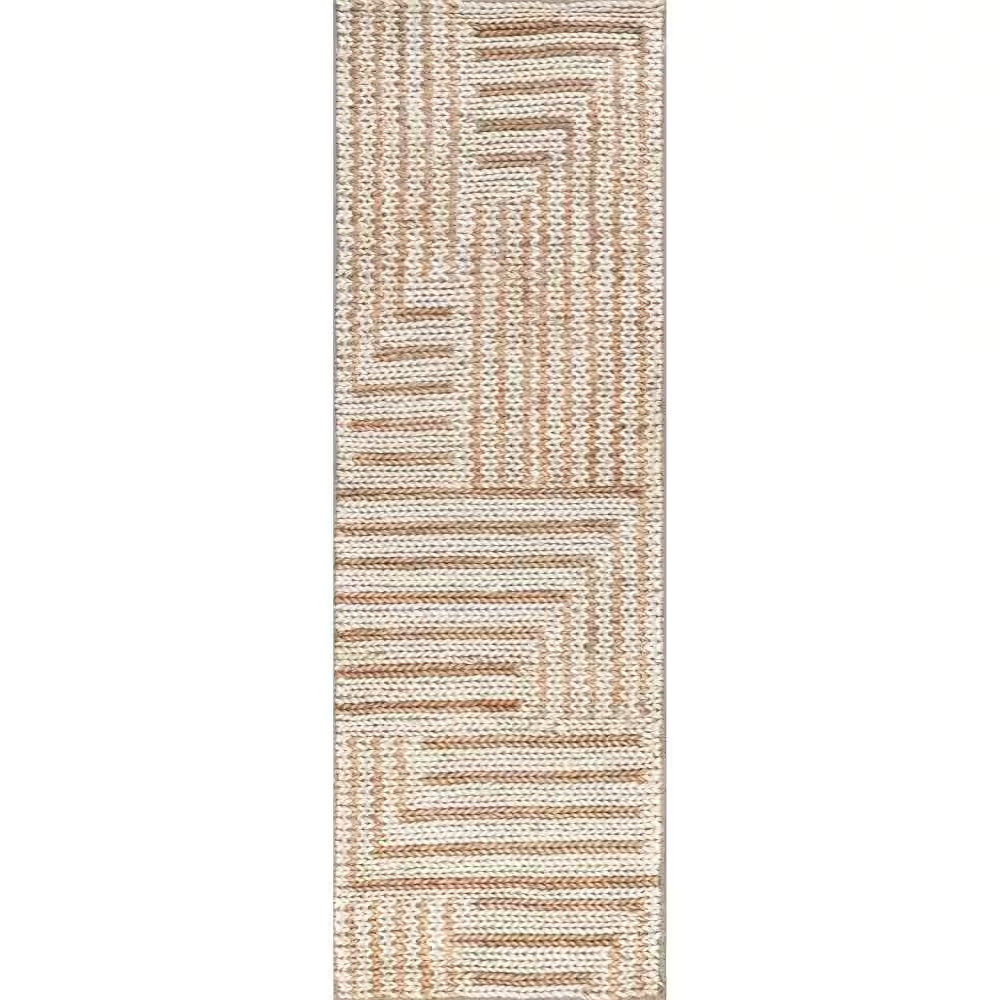 Grassland Handwoven Jute Ivory 2 Ft. X 8 Ft. Modern Runner Rug