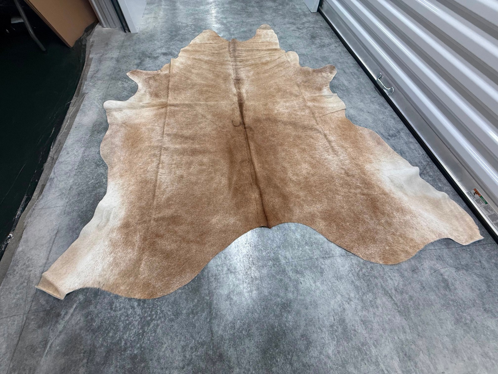Cowhide Rug Butter Brown Tones 73″x66″ (6.1×5.5 ft) | Premium Quality Hide #201
