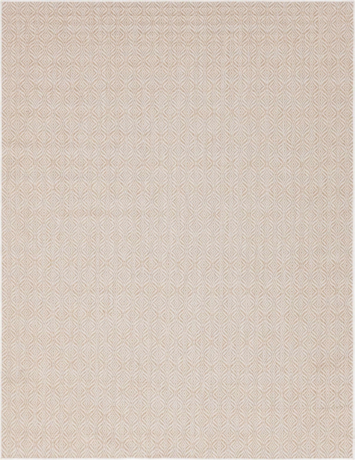 Outdoor Trellis Collection Area Rug – Deco Trellis (9′ x 12′ Rectangle, Taupe…