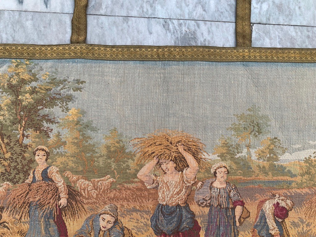 Vintage Tapestry, Pictorial French Wall Hanging Tapestry Wall Décor 2x5ft