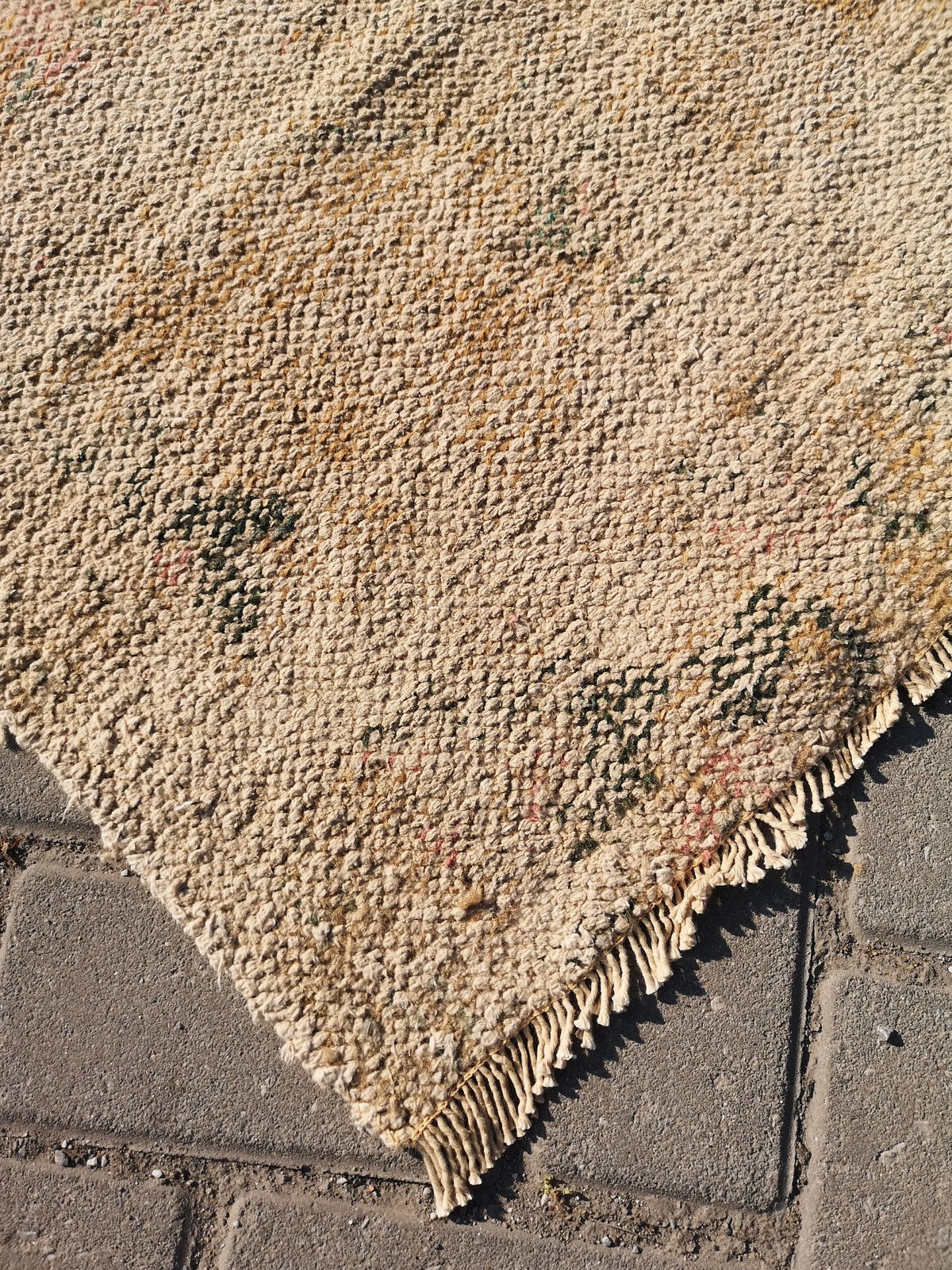 Muted Orange Turkish Wool Rug, Small Faded Rug (2.2 x 3.6 ft)
