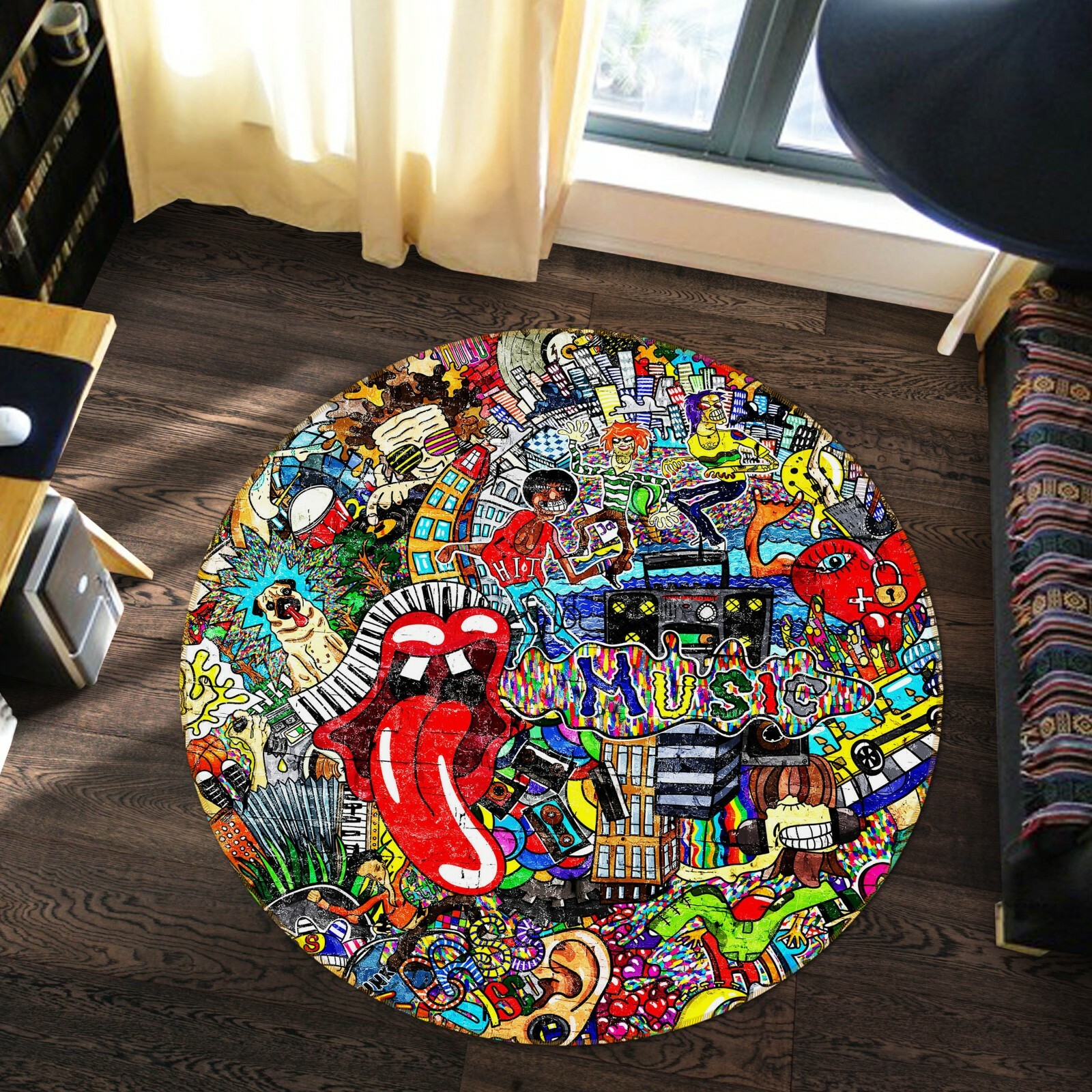 3D Red Tongue ZHUA2107 Game Non Slip Rug Mat Photo Carpet Zoe