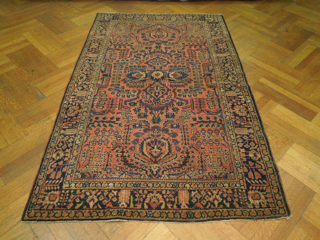 4′ x 7′ Antique Perrsian Sarouuk Mohajeraan Rug SALMON COLOR 1930’s # PIX-20128