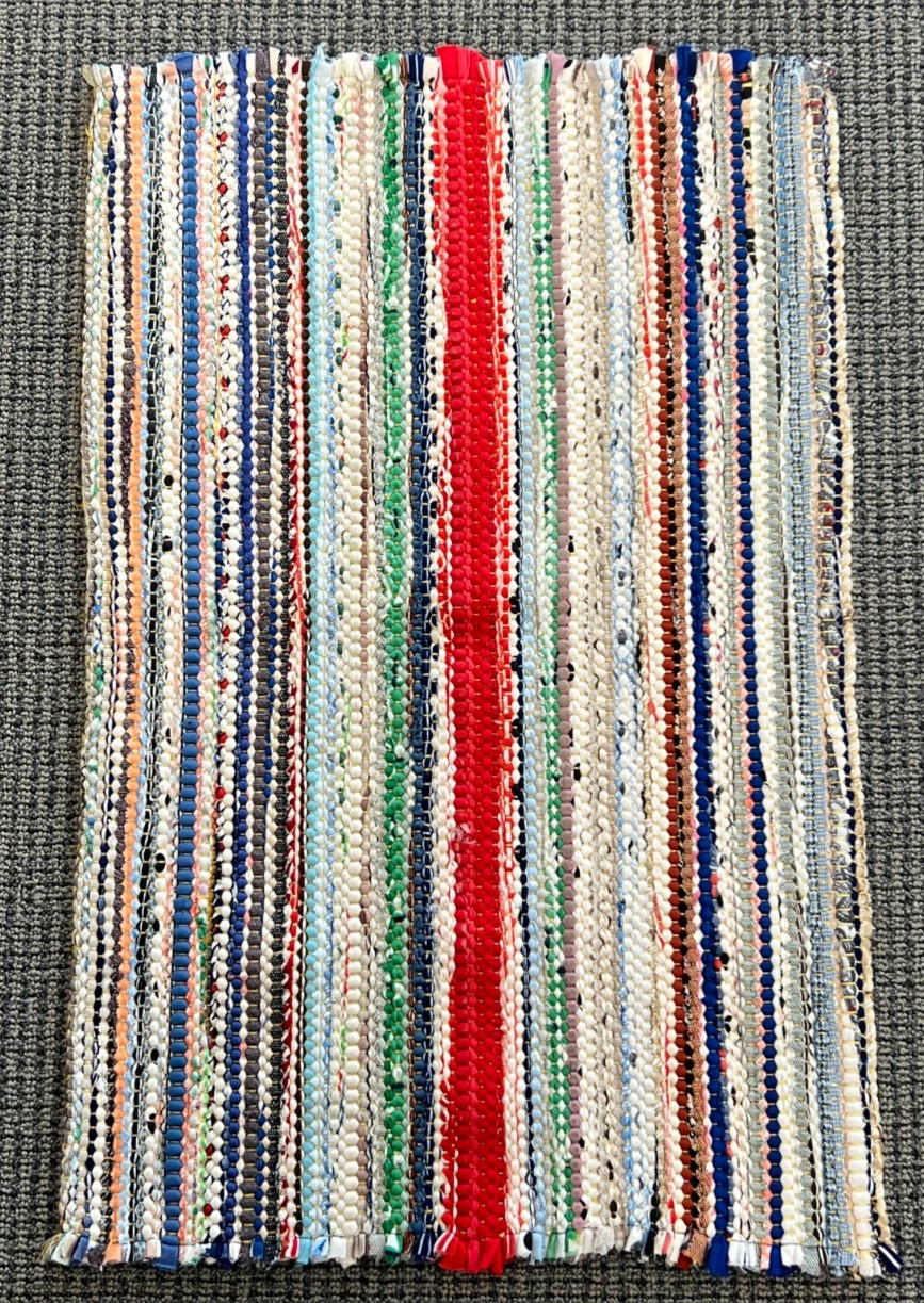 Hand Woven Rag Rug 18”x26” Multi-Color