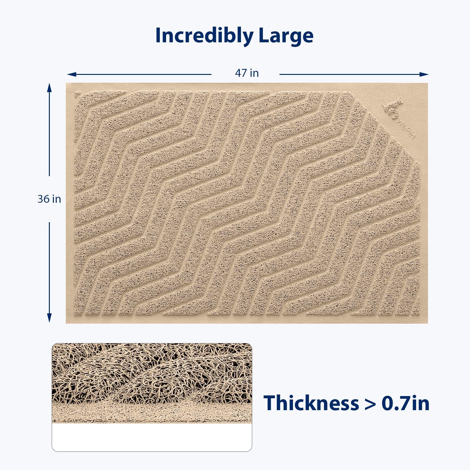 WePet Cat Litter Box Mat(No. 02-2), Kitty Premium PVC Pad, Durable Trapping R…