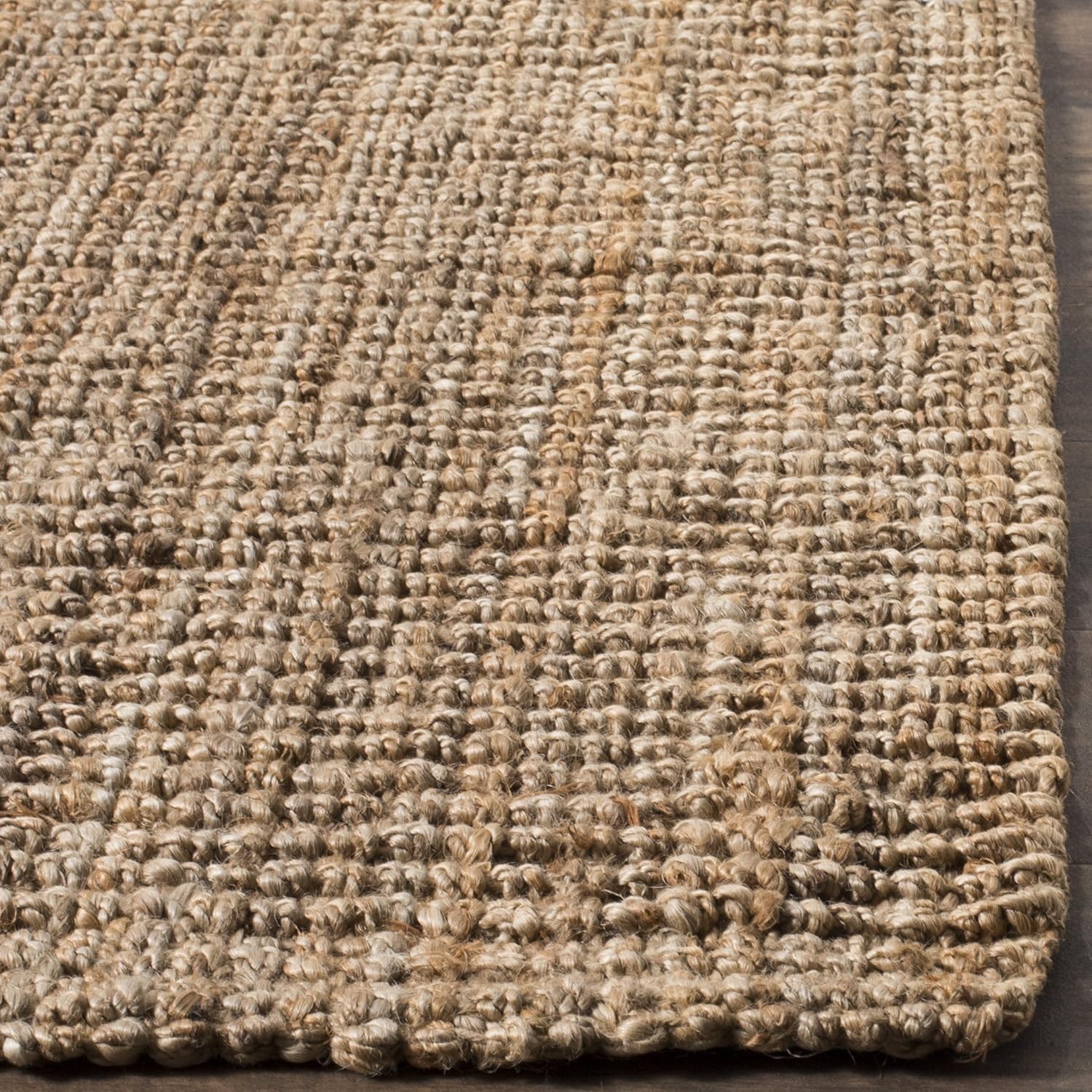 Jute Area Rug Farmhouse Style Natural Brown Handmade Thick Pile 2×4