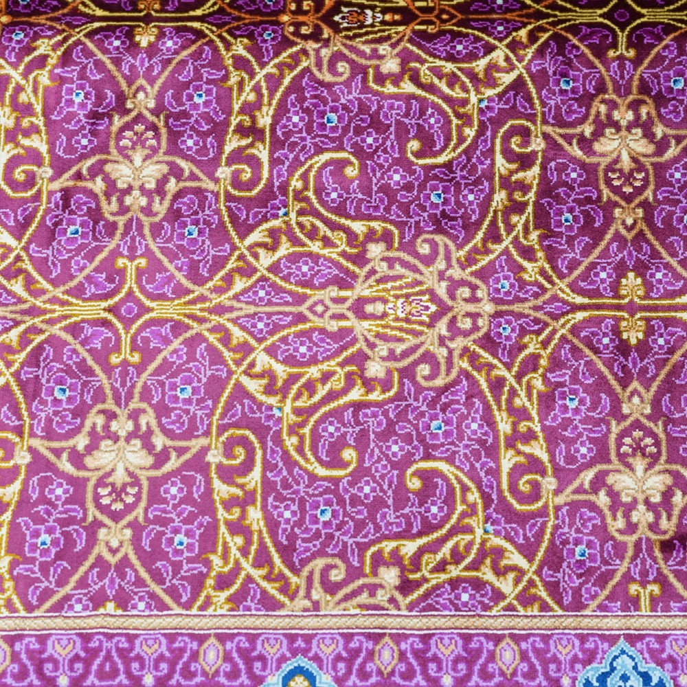 4x6ft Handmade Silk Area Rug Classic Vintage Hand-knotted Table Area Carpet 939A