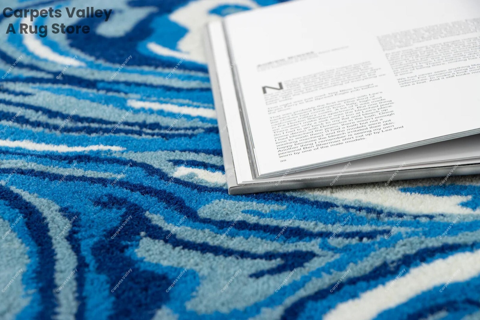 Melting Ocean Runner Hand-Tufted Wool Handmade Area Rug Carpet for Home, Bedroom