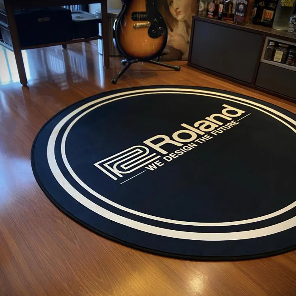 Roland Printed Music Round Area Rugs Living Room Anti-slip Carpet Floor Mat