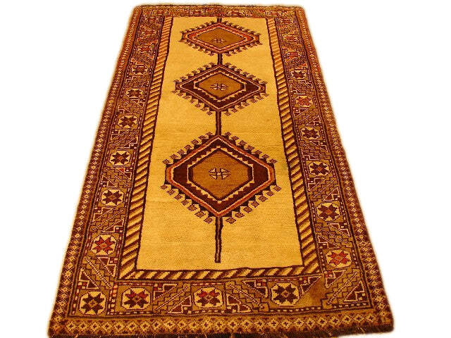 3′ x 7′ Ivory Traditional Hamaadan Rug 13236