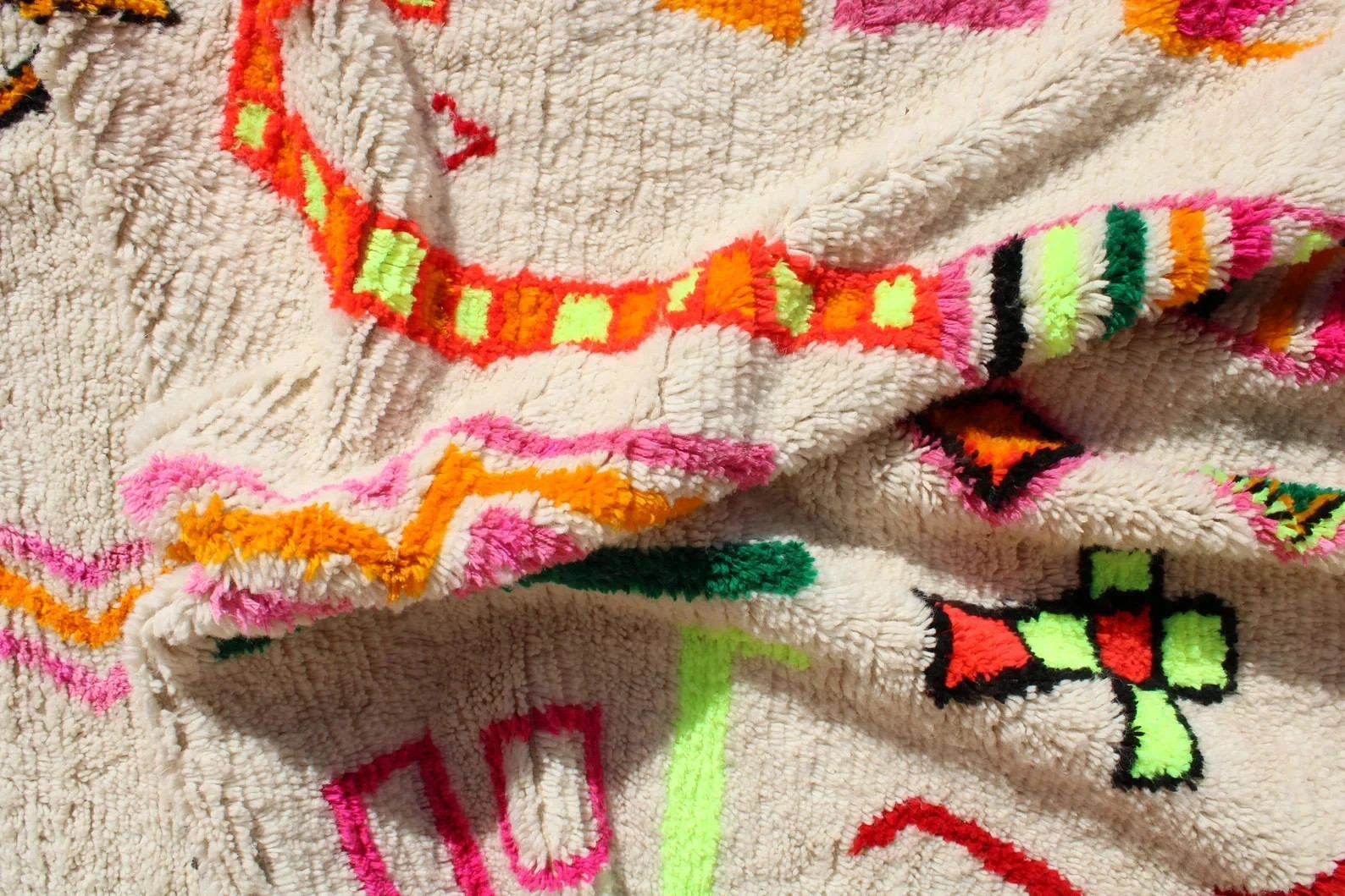 Moroccan Berber Beni Ourain Wool Rug Color Multicolor Handmade Area Carpet Rug