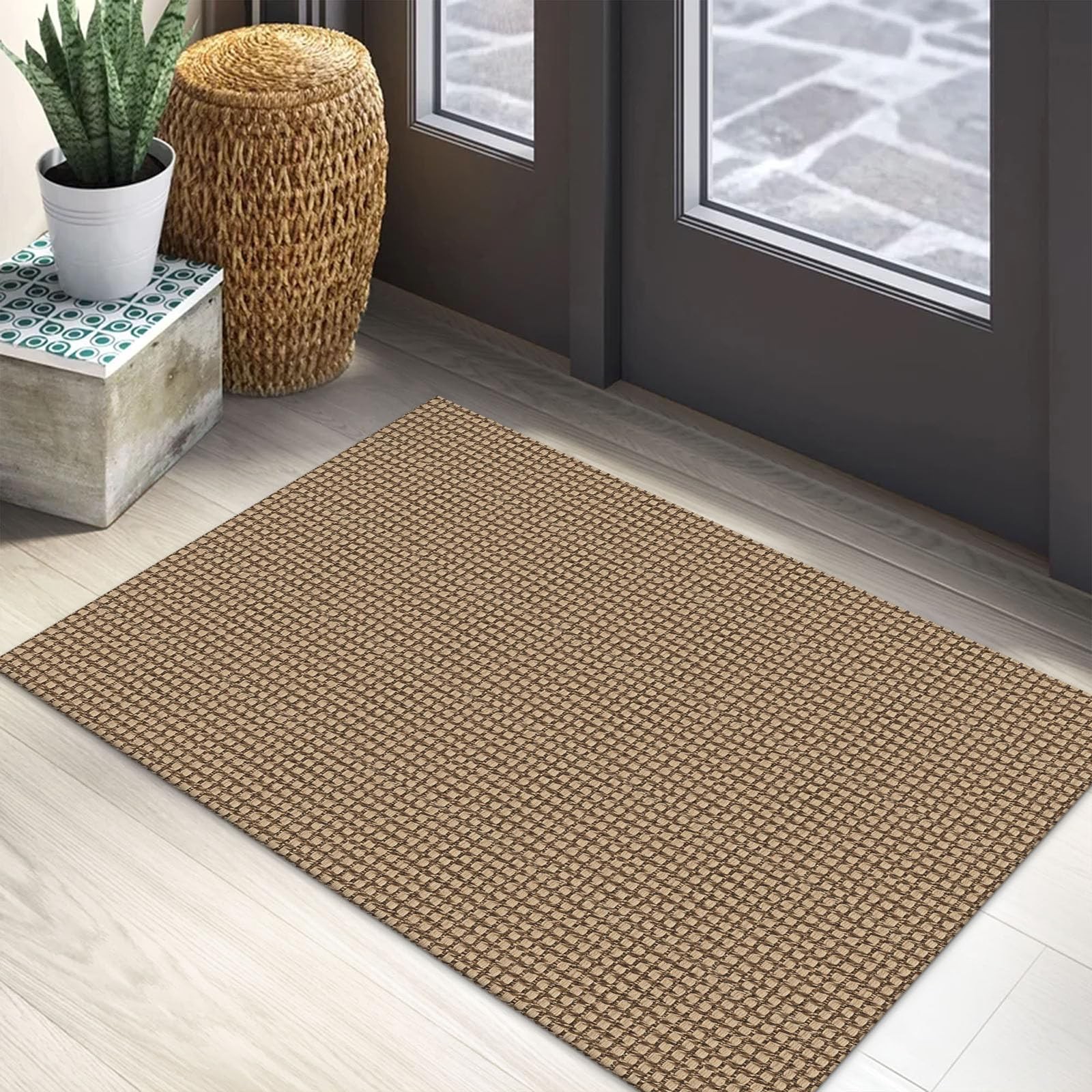 Woven Area Rug 2×3 Ft Washable Rugs for Entryway Braided Non Slip Throw Rugs …