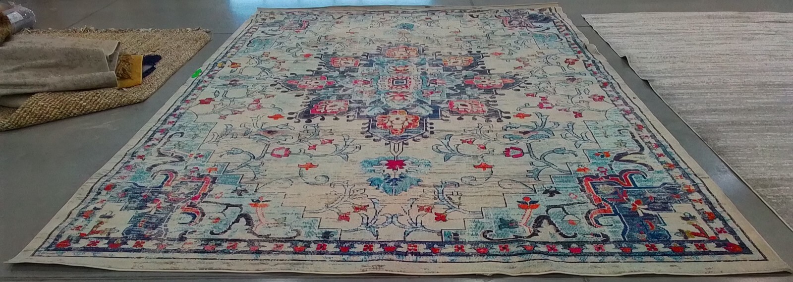 CREAM / BLUE 11′-0″ x 15′-0″ Stained Rug, Reduced Price 1172770337 MAD473B-1115