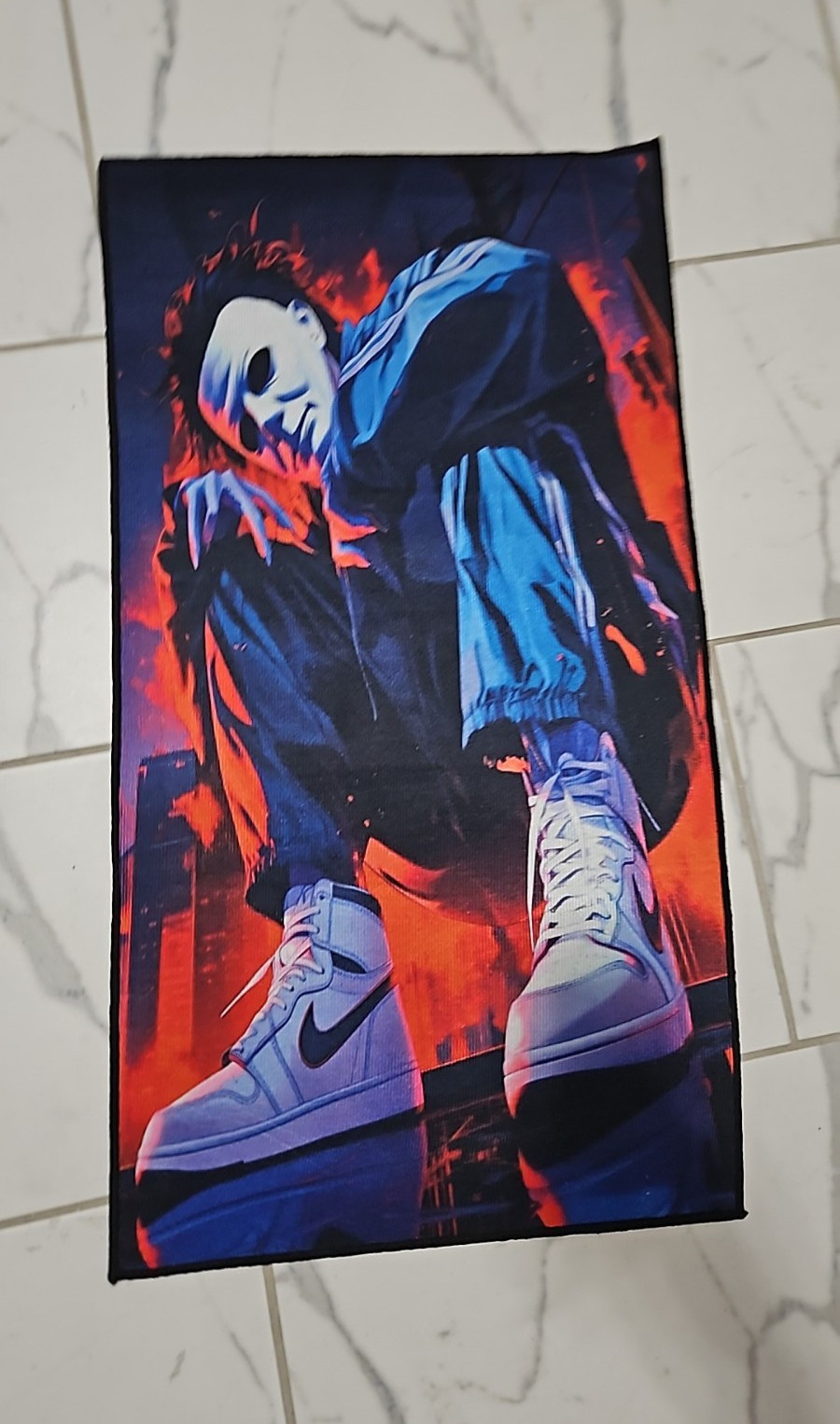 Anime Graphic Rug, Vertical Decorative Hanging, Multicolor 18in X 32in