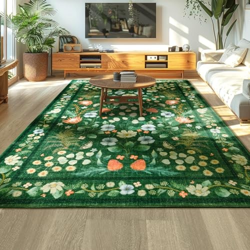 Area Rugs for Living Room, Non-Slip 4×6 Washable Rug for Bedroom,Vintage