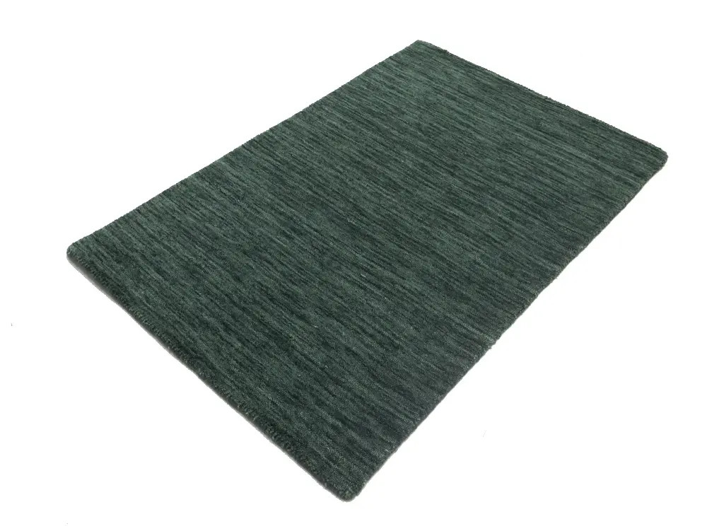 2X3 Dark Green Solid Gabbeh Modern Area Rug
