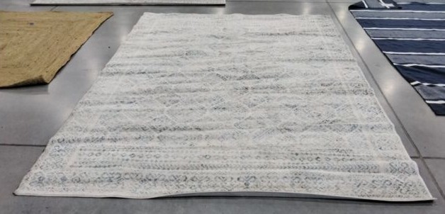 IVORY / TURQUOISE 9′ X 12′ Back Stain Rug, Reduced Price 1172720256 TUL264B-9