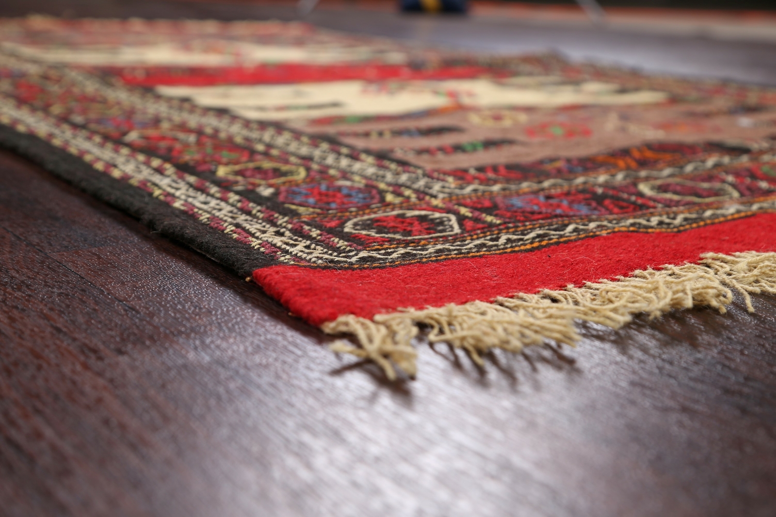 Tribal Geometric Sumak Kilim Hand-woven Area Rug Traditional Oriental Carpet 3×6