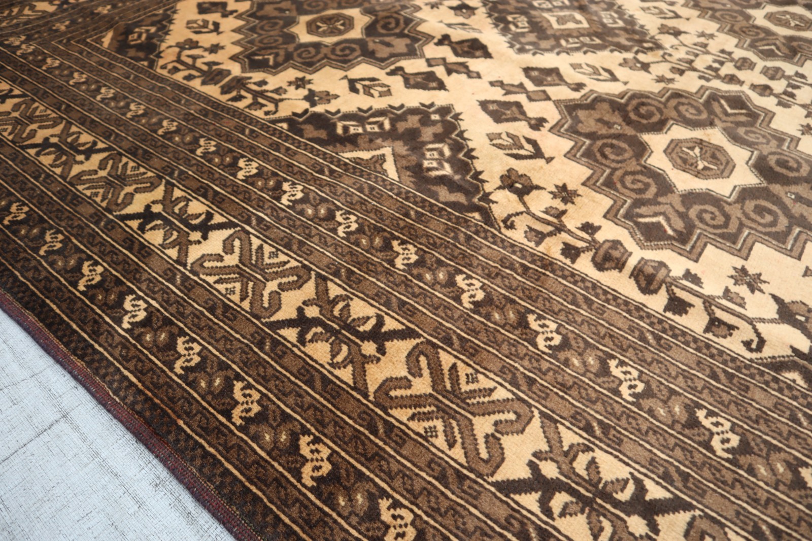 1960s Antique 7×10 Turkman Tribal Handmade 100% Organic Wool Rug / Farmhouse Rug