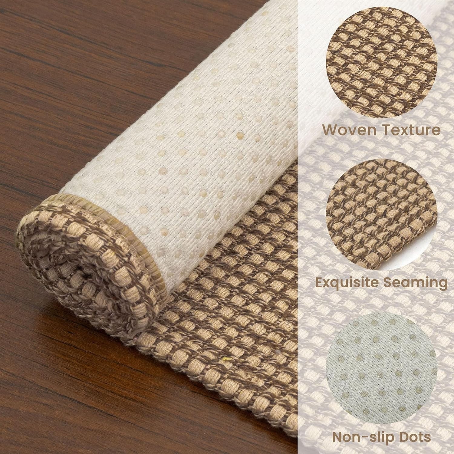 Alfombra tejida de 3×5 pies, lavable, para entrada, con base antideslizante de g
