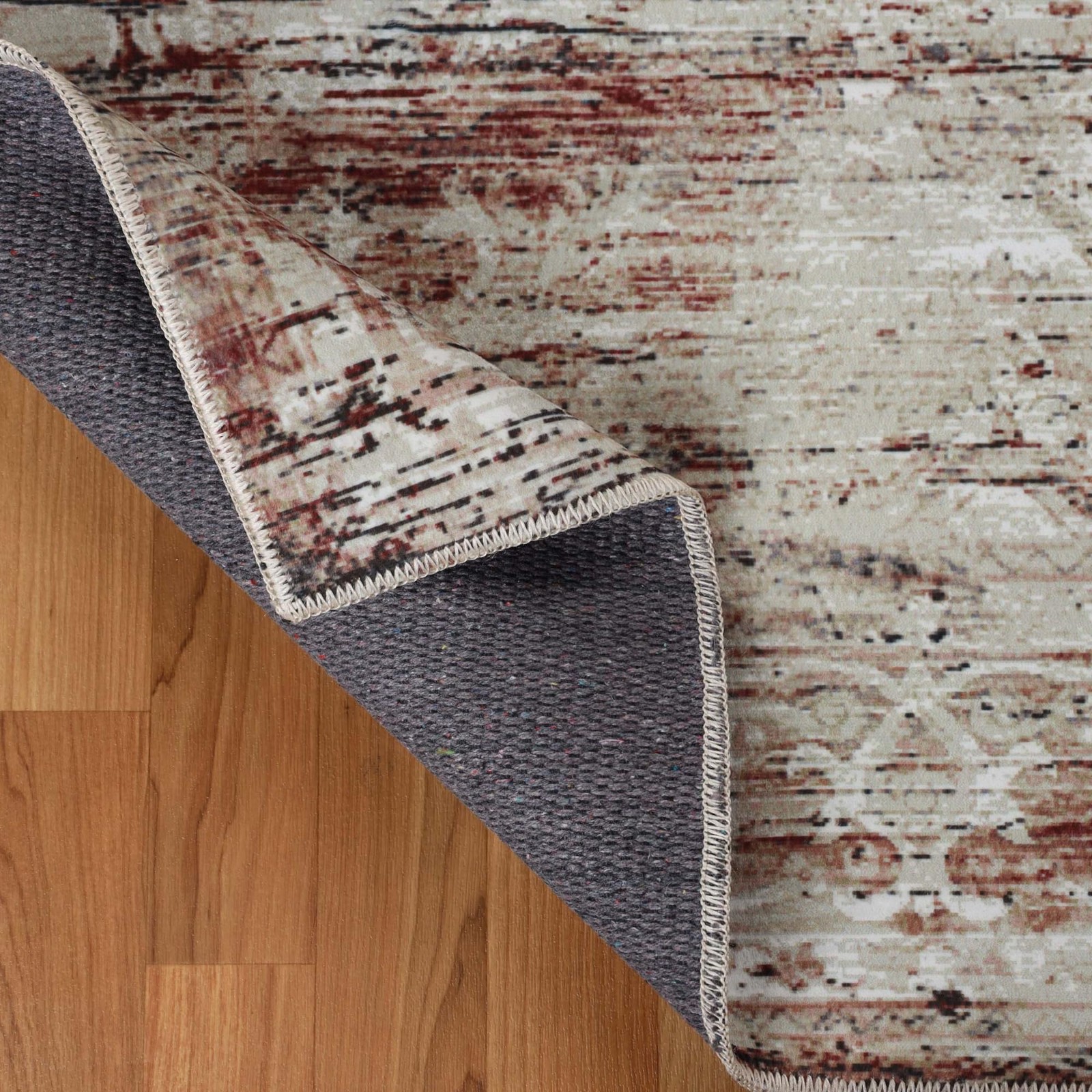 Superior Medallion Washable Rug Cotton Backing Carpet For Dining Table Mud Room