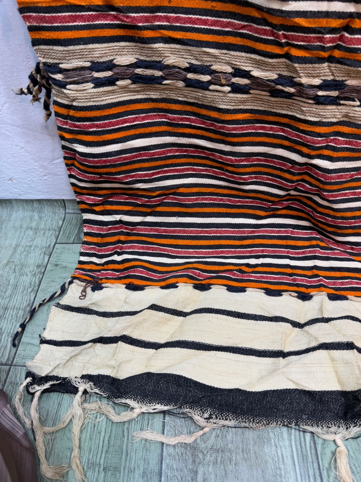 Vintage Beautiful Hand Woven Traditional Wool Weaving Kilim Rug 241×140 Cm