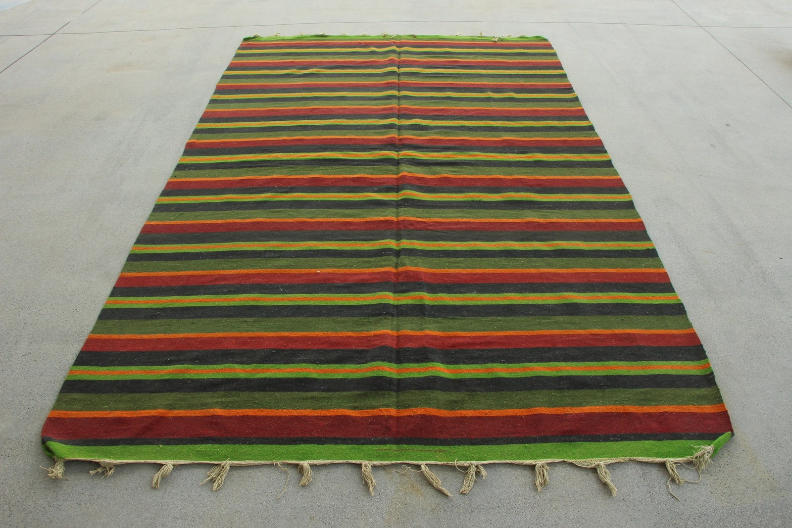 5,8×9,2 ft Vintage Turkish Rug, Large Rug, Green Red Oriental Wool Rug
