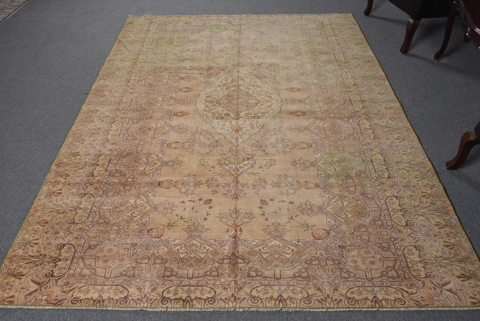Turkish 6,3×8,4 ft Large Rug, Vintage Rug, Brown Solid Rug