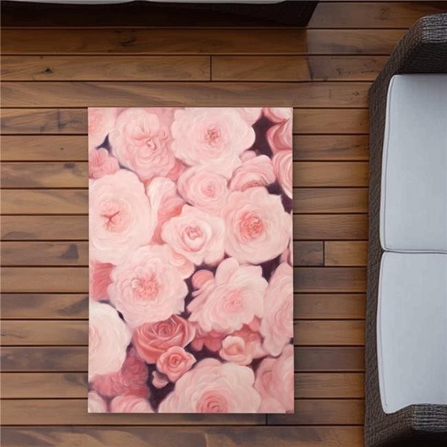 2×3 ft. Pink Flower Field Outdoor Area Rug – Floral Home Decor – Rectangle