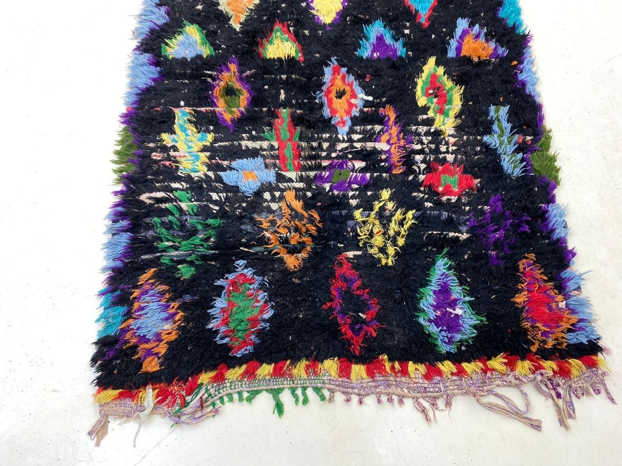 Moroccan Handmade Cotton Hallway Rug 3’4×6’2 Tribal Geometric Vintage Berber Rug