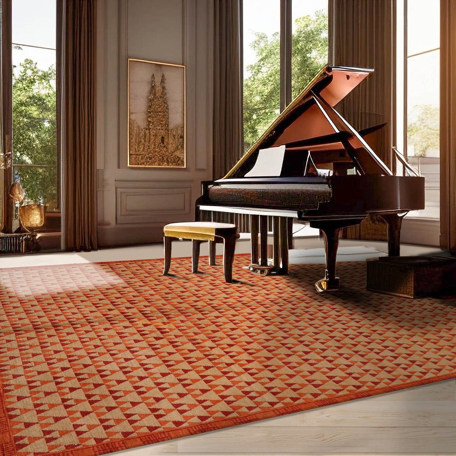 Michaelian & Kohlberg Hand Knotted 100% Wool Tibetan Area Rug Beige 5’10″x 8’11”
