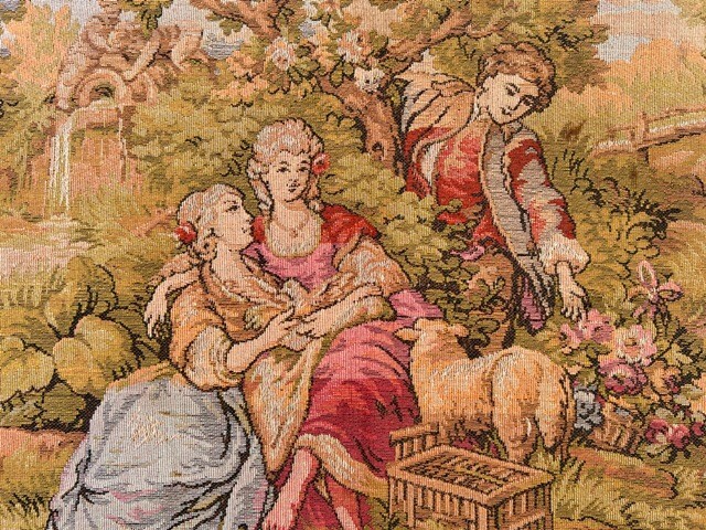 Vintage Tapestry, Pictorial French Wall Hanging Tapestry Wall Décor 2x3ft