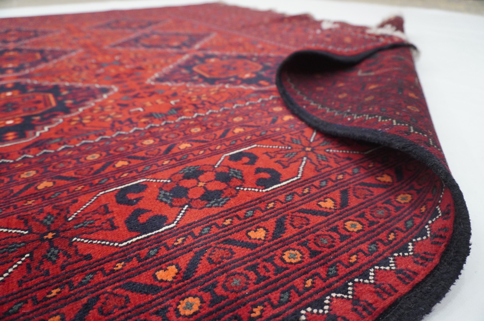 7×10 ft Red Khal Mohammadi Afghan Hand Knotted Wool Area Rug 6’7″x9’5″